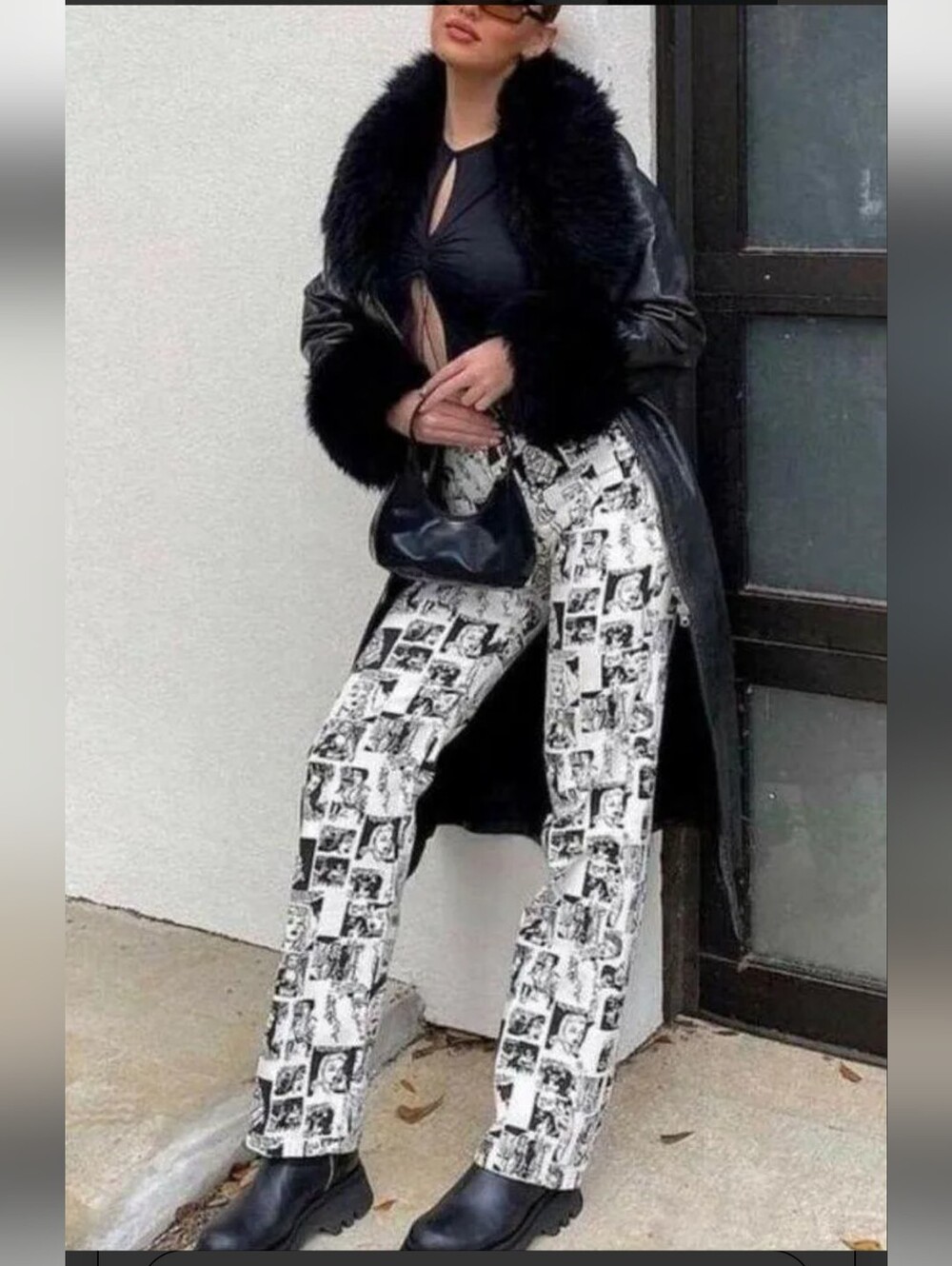 Reformation Comic High Rise Straight Leg Jeans Pop Art Graphic Denim 29